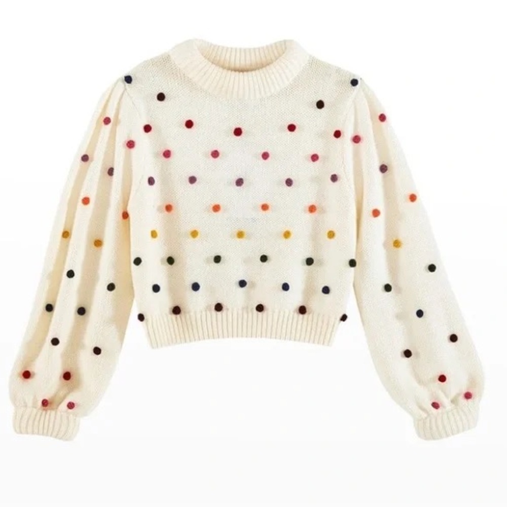Farm Rio rainbow pom-pom sweater